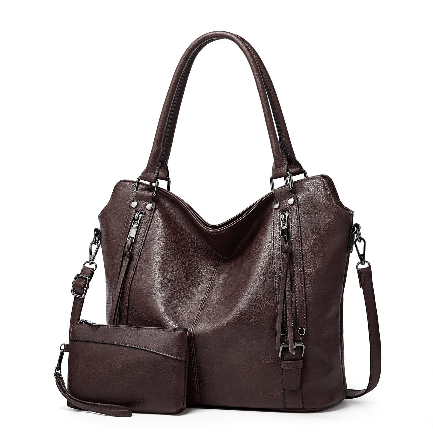 👜 LIMITIERTES ANGEBOT 50% RABATT! ✨ Kunstleder-Shopper Damen – Vielseitig, Praktische Fächer, Set mit Beutel 💼