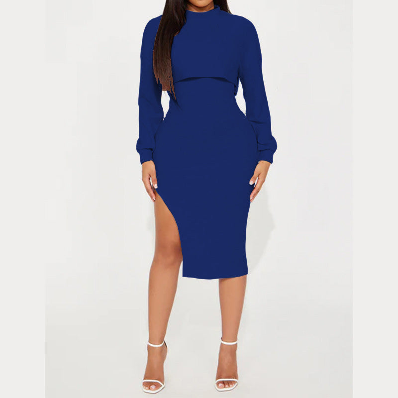 Elegantes Slim-Fit-Set – Cropped-Oberteil & Figurbetontes Kleid