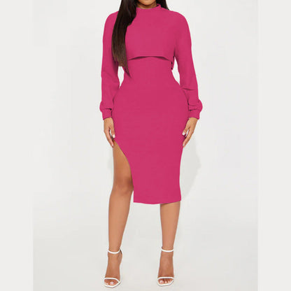 Elegantes Slim-Fit-Set – Cropped-Oberteil & Figurbetontes Kleid