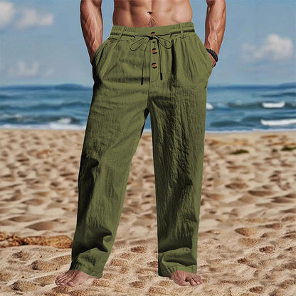 Herren Freizeit-Hose mit geradem Bein und Kordelzug