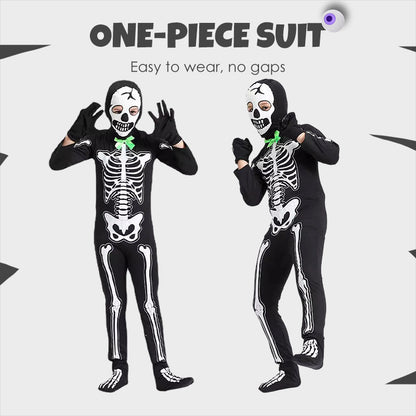 Glow-in-Dark Skeleton Costume for Halloween