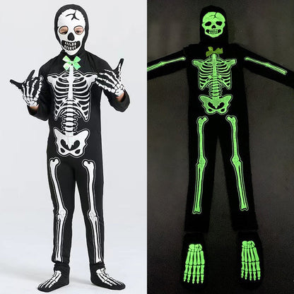 Glow-in-Dark Skeleton Costume for Halloween