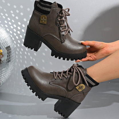Letzter Tag für 30% Rabatt🛍️🛒Damen Schnür-Martin-Stiefel