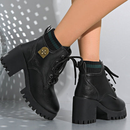 Letzter Tag für 30% Rabatt🛍️🛒Damen Schnür-Martin-Stiefel