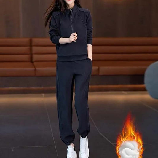 Lässiges 2-teiliges Set aus Half-Zip-Hoodie und Hosen