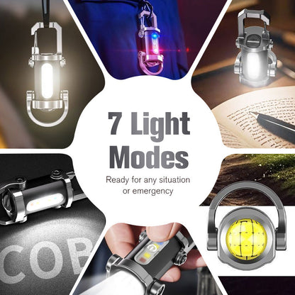 ✨1+1 gratis 🔦 Tragbare wiederaufladbare helle Schlüsselanhänger-Taschenlampe