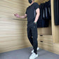 🏆🌀Zweiteiliges Sport-Set für Herren: Kurzarm-T-Shirt & Lange Hose