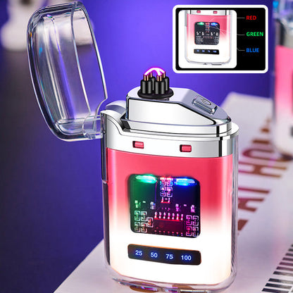 🔥⚡ WIEDERAUFLADBARES FEUERZEUG - Windfest mit Digitalanzeige, USB-C Ladung & Einstellbare Flamme, Wasserdicht und Stoßfest 🌬️💨