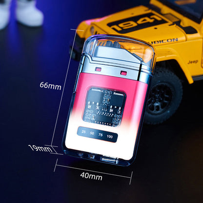 🔥⚡ WIEDERAUFLADBARES FEUERZEUG - Windfest mit Digitalanzeige, USB-C Ladung & Einstellbare Flamme, Wasserdicht und Stoßfest 🌬️💨