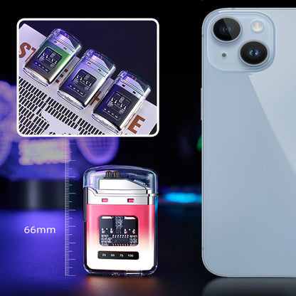 🔥⚡ WIEDERAUFLADBARES FEUERZEUG - Windfest mit Digitalanzeige, USB-C Ladung & Einstellbare Flamme, Wasserdicht und Stoßfest 🌬️💨