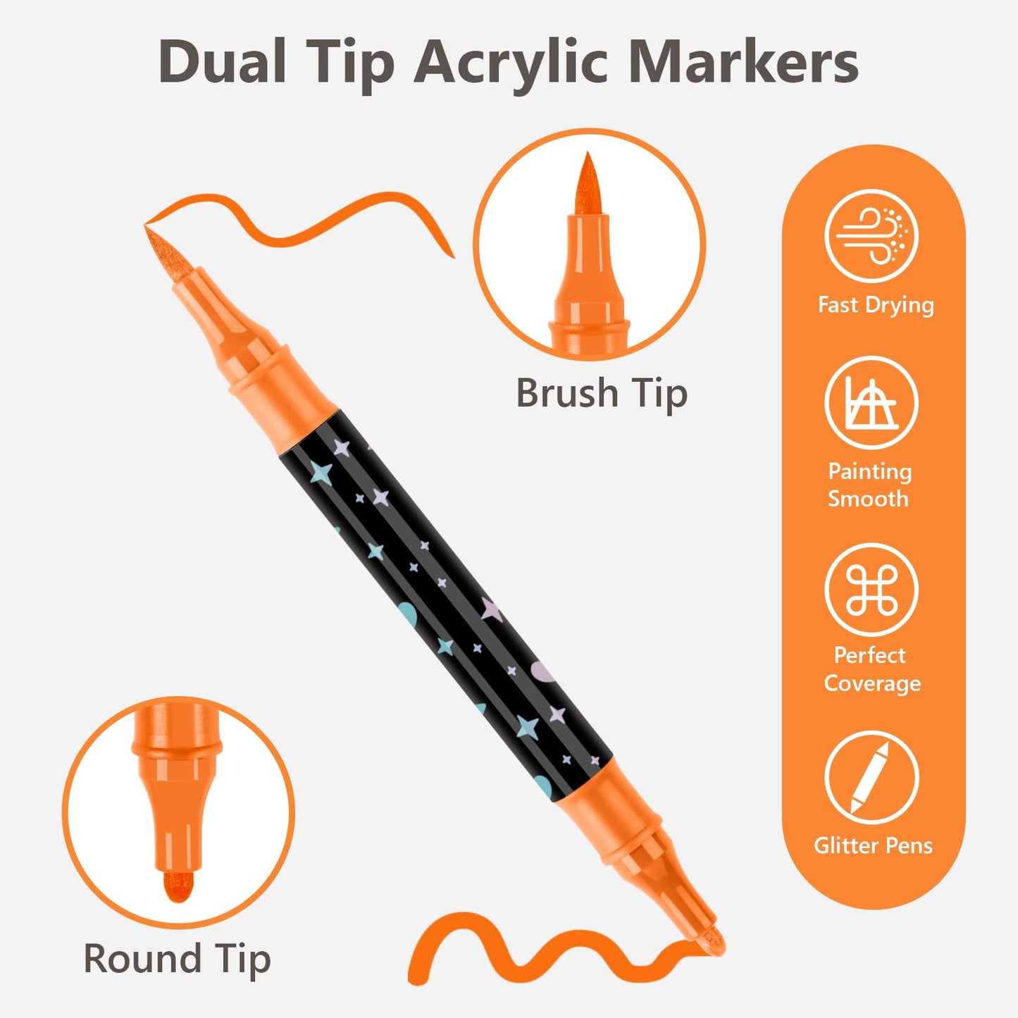 ⚡⚡50 % RABATT !!🌟Glitzer-Marker mit zwei Spitzen