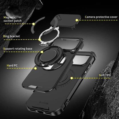 🎒🛍️Magnetischer Handyhülle mit Ringständer für iPhone