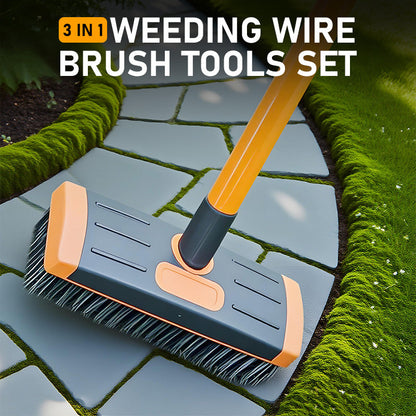 🌿 JETZT 50 % RABATT! 🧹 3-in-1 Unkraut-Drahtbürsten-Set – Robuste Stahlbürsten, ergonomischer Griff & ideal für Terrassen, Einfahrten & Gartenwege 🏡