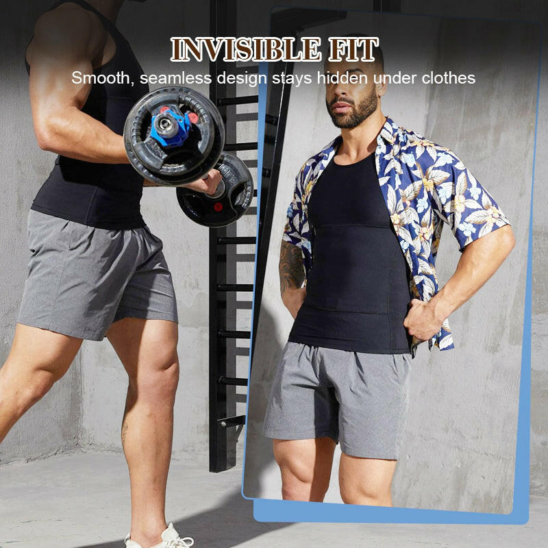 🕶️ Sieht aus, als hättest du monatelang im Gym geschuftet! 😉💪 Einfach anziehen & wohlfühlen: Das cleane Kompressions-Top mit aktiver Bauchkontrolle! (High-End-Material, das formt und gleichzeitig atmet! 👑)