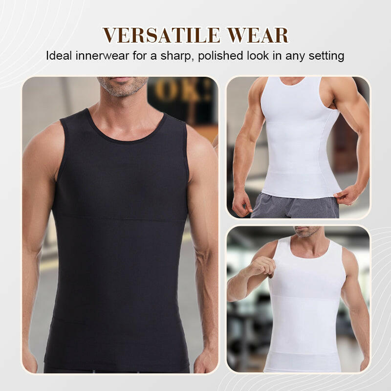 🕶️ Sieht aus, als hättest du monatelang im Gym geschuftet! 😉💪 Einfach anziehen & wohlfühlen: Das cleane Kompressions-Top mit aktiver Bauchkontrolle! (High-End-Material, das formt und gleichzeitig atmet! 👑)