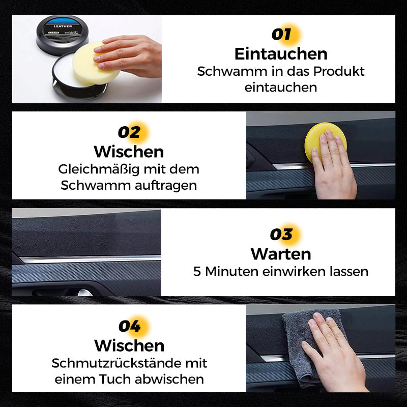 🚗✨ LEDER PFLEGE-CREME - Tiefenreinigung & Schutz mit Natürlichen Ölen, Revitalisiert Möbel, Autositze & Accessoires, Einfache Anwendung 🛋️