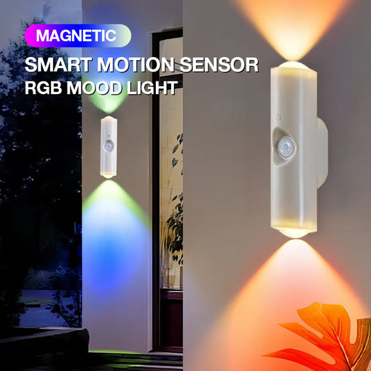 🌈 ✨ Magnetische RGB-Stimmungsleuchte mit Bewegungssensor – Individuelle Beleuchtung, die Sie erkennt! ✨Winter-Gehause-Atmosphäre im Handumdrehen!