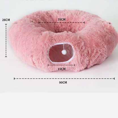 🐱2-in-1 faltbares Indoor-Soft-Rund-Katzenhöhlbett💎50 % Rabatt💎