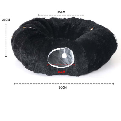 🐱2-in-1 faltbares Indoor-Soft-Rund-Katzenhöhlbett💎50 % Rabatt💎