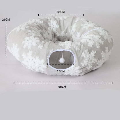 🐱2-in-1 faltbares Indoor-Soft-Rund-Katzenhöhlbett💎50 % Rabatt💎