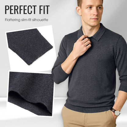 50% RABATT🔥Herren Freizeit-Langarmshirt mit Kragen