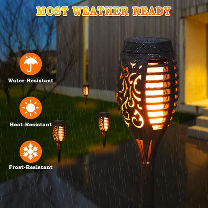 💫96 LED Solar-Gartenlampe – Feuerfackel-Design mit Bewegungssensor für Garten & Terrasse 🌞🏡