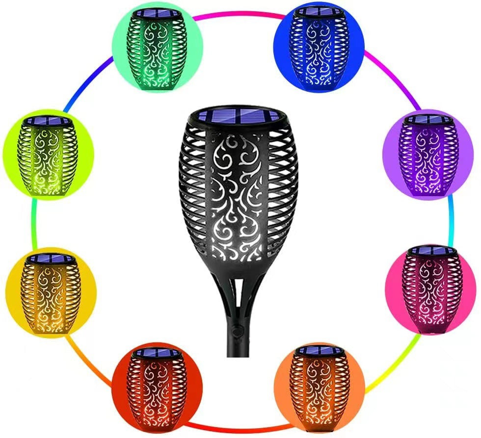 💫96 LED Solar-Gartenlampe – Feuerfackel-Design mit Bewegungssensor für Garten & Terrasse 🌞🏡