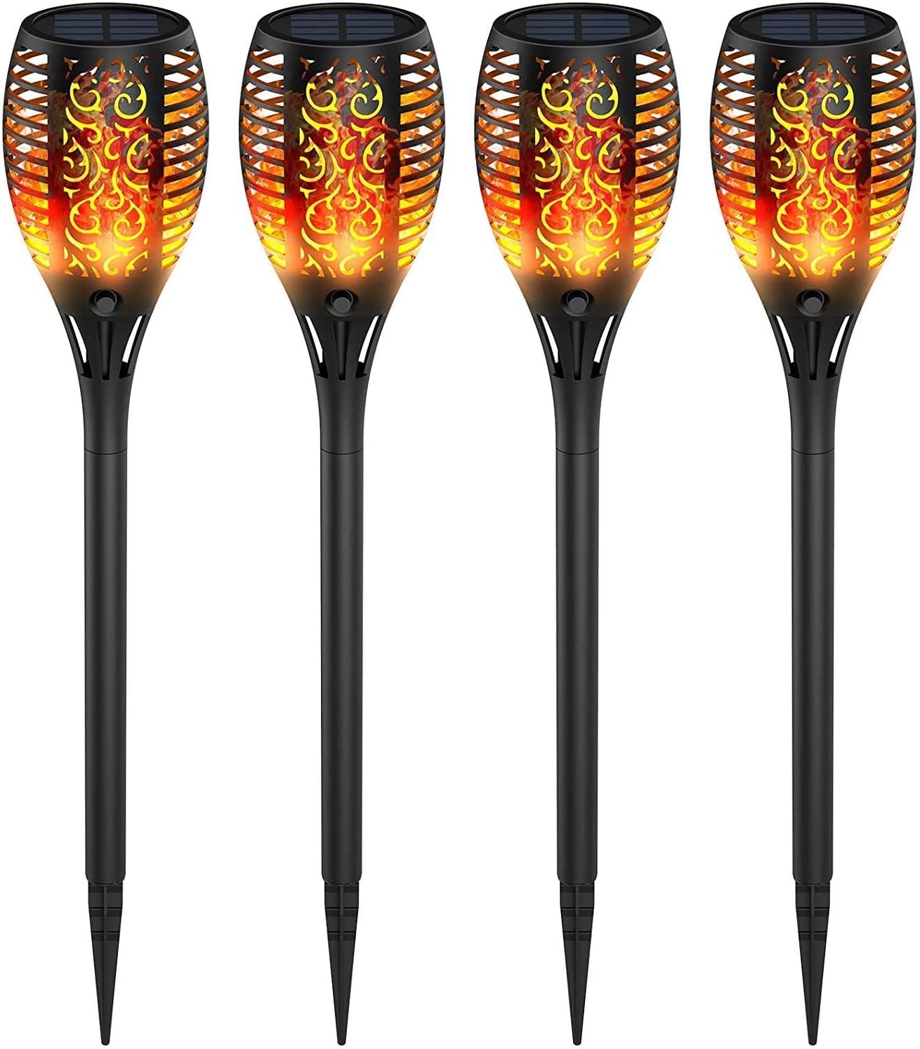 💫96 LED Solar-Gartenlampe – Feuerfackel-Design mit Bewegungssensor für Garten & Terrasse 🌞🏡