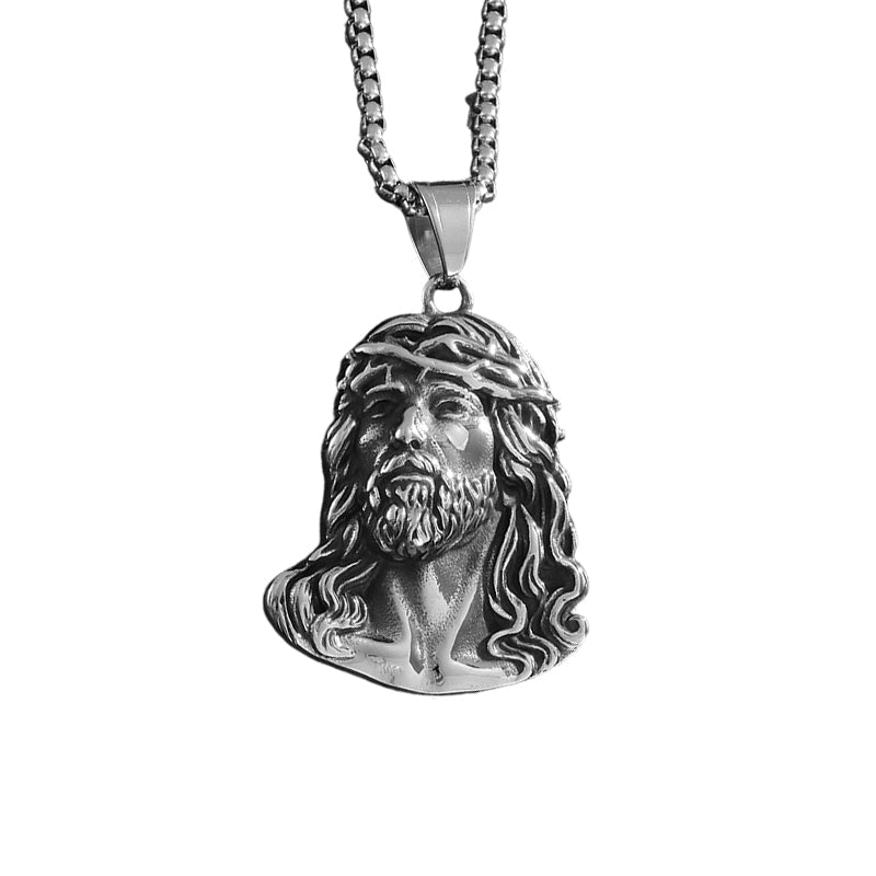 ✝️ 50% RABATT! 🕊️ Halskette mit Jesus-Kopf-Anhänger – Feine Gravur & langlebig ✨