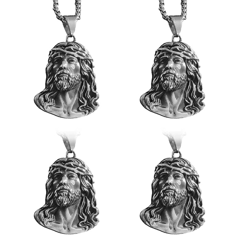 ✝️ 50% RABATT! 🕊️ Halskette mit Jesus-Kopf-Anhänger – Feine Gravur & langlebig ✨