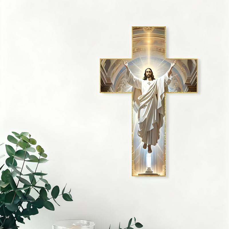Retro-Wandkreuz mit Jesus Christus