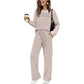 ☕👚 Set für Damen mit Rundhals-Top und Kordelzughose – Ideal für Alltag und Freizeit
