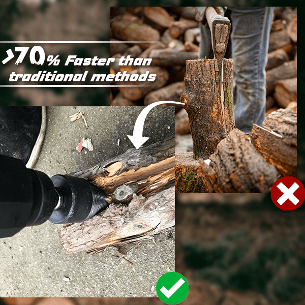 🔧50% RABATT! Holzspaltbohrer – Nützliches Holzspaltwerkzeug für Bohrmaschine & Schlagbohrer, ideal für Kaminholz & Gartenarbeit 🔥