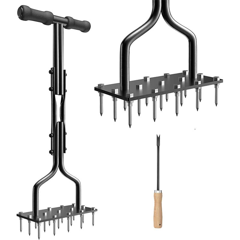 🌱 Rasenlüfter mit Spikes - 5-fach verstellbare Tiefen für gesündere Wurzeln & perfekten Luftaustausch 🔧🍃