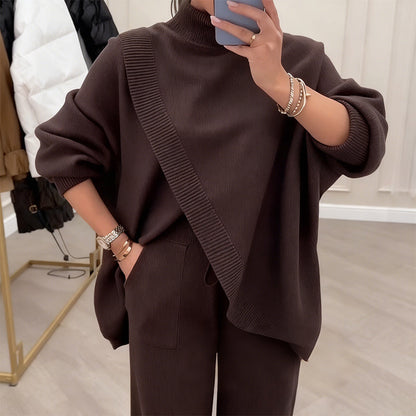 2-teiliges Oversize-Set aus Pullover und Hose für Damen