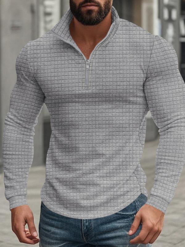 Herren Sweatshirt mit Stehkragen, Halbzip und Langarm