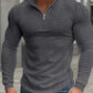 Herren Sweatshirt mit Stehkragen, Halbzip und Langarm