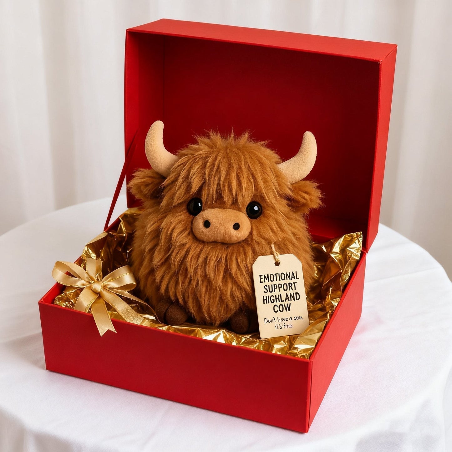 🔥Weihnachtsangebot: 50 % Rabatt!!🔥 Plüschtier „Motivational Support Highland Cow“ 🎉
