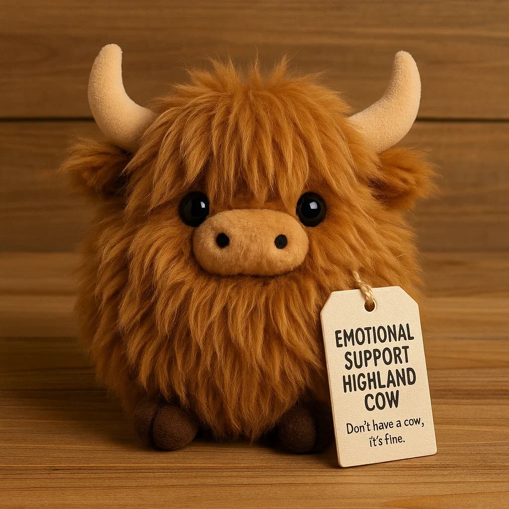 🔥Weihnachtsangebot: 50 % Rabatt!!🔥 Plüschtier „Motivational Support Highland Cow“ 🎉