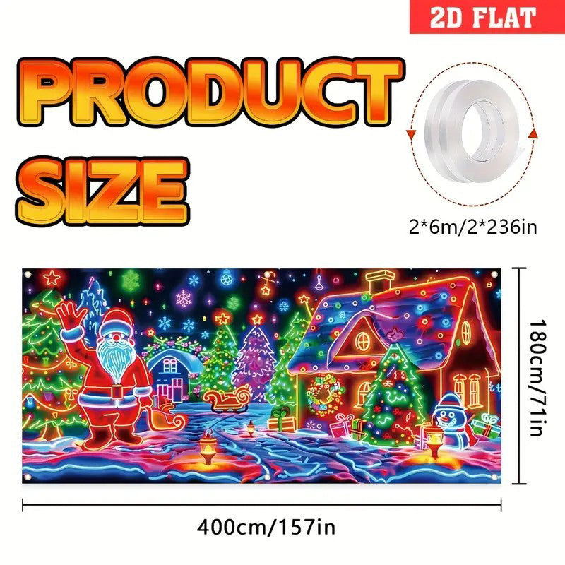 🎄UV-fluoreszierendes Weihnachtsbanner
