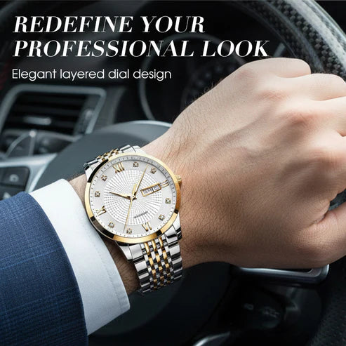 💼⌚Herrenuhr aus Edelstahl, wasserdicht, Business-Modell