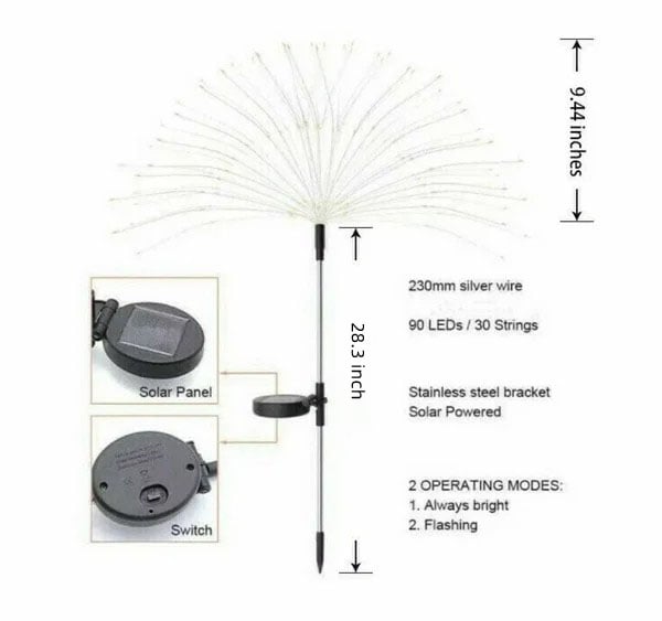 🔥💡WASSERDICHTE SOLARGARTENLEUCHTE - 7 Farben & Automatischer Dämmerungssensor, Schafft Magische Atmosphäre im Garten🌟🌳