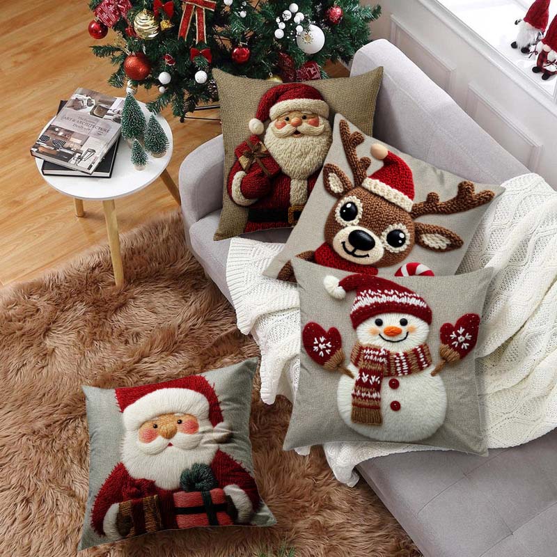 🎄Festlicher Weihnachtsfigur-Kissenbezug
