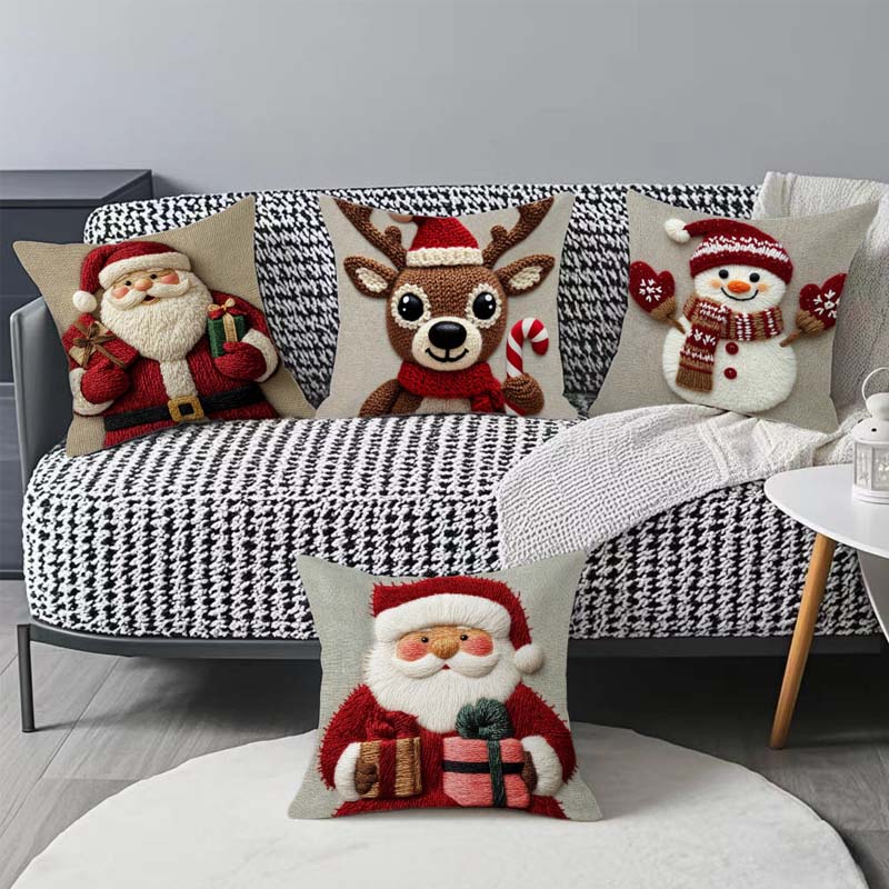 🎄Festlicher Weihnachtsfigur-Kissenbezug