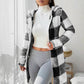 🍂🧥Karierte Kapuzenjacke für Damen mit Reißverschluss