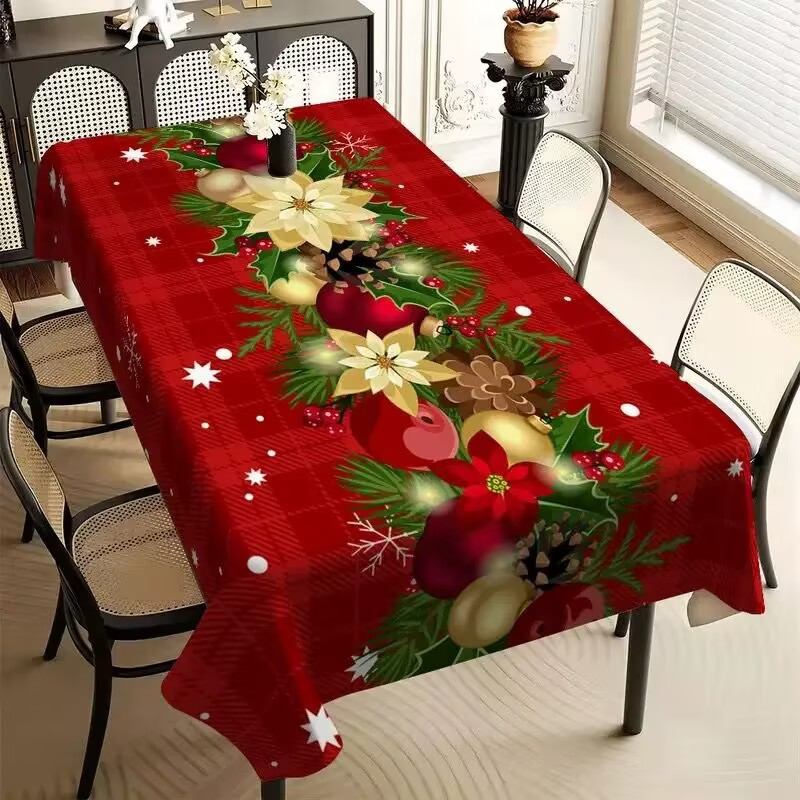 🔥Solange der Vorrat reicht 50 % Rabatt!🎅🏻 Waterproof Rectangular Christmas Tablecloth