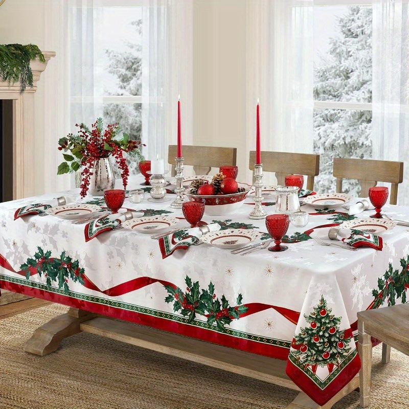 🔥Solange der Vorrat reicht 50 % Rabatt!🎅🏻 Waterproof Rectangular Christmas Tablecloth