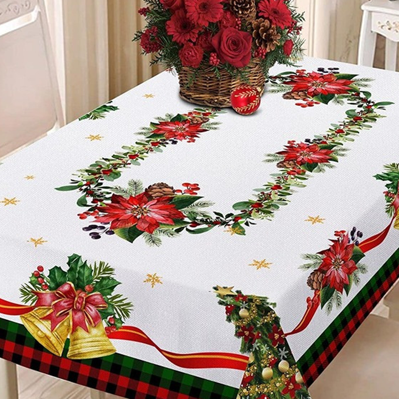 🔥Solange der Vorrat reicht 50 % Rabatt!🎅🏻 Waterproof Rectangular Christmas Tablecloth