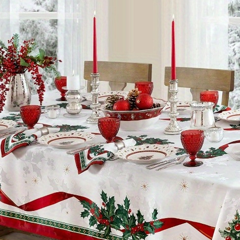 🔥Solange der Vorrat reicht 50 % Rabatt!🎅🏻 Waterproof Rectangular Christmas Tablecloth