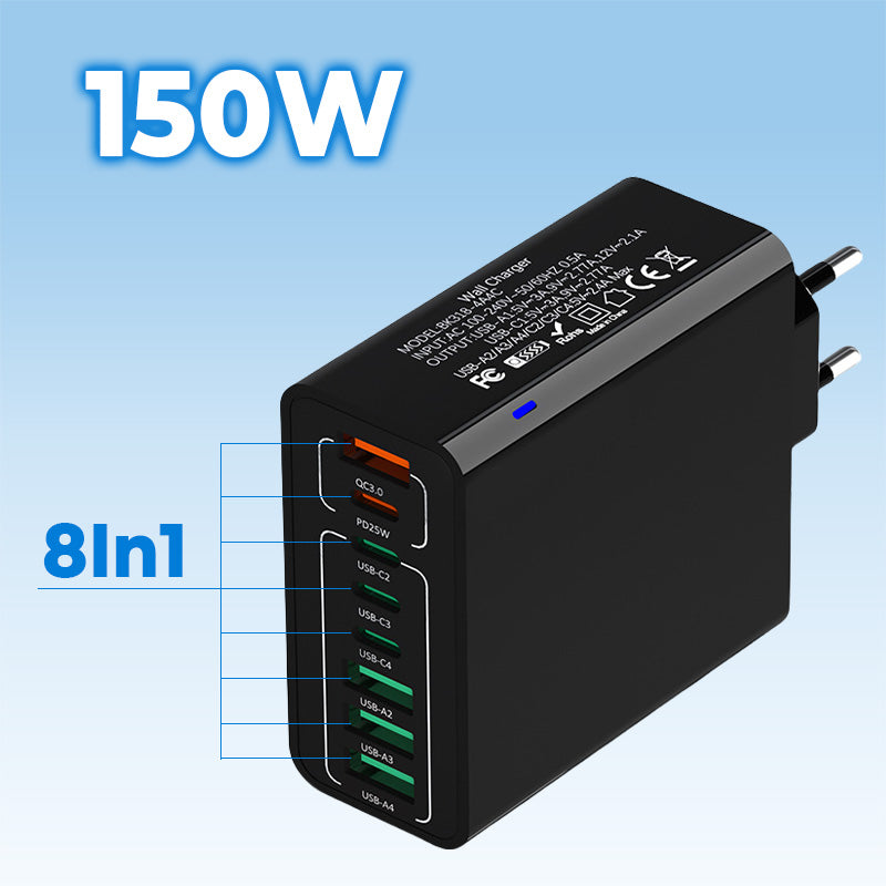 🔥Neuprodukt-Sonderangebot🔥150W Mehrfach-Schnellladegerät🔌Laden Sie Laptop, Handy & Co. gleichzeitig mit voller Geschwindigkeit. Kompakt, intelligent & zukunftssicher. Nie wieder Kabelsalat! 🔋